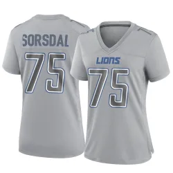 Women's Colby Sorsdal Detroit Lions No.75 Game Atmosphere Fashion Jersey - Gray