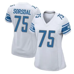 Women's Colby Sorsdal Detroit Lions No.75 Game Jersey - White