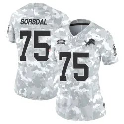 Women's Colby Sorsdal Detroit Lions No.75 Limited 2024 Salute to Service Jersey - Arctic Camo