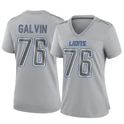 Women's Connor Galvin Detroit Lions No.76 Game Atmosphere Fashion Jersey - Gray