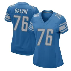 Women's Connor Galvin Detroit Lions No.76 Game Team Color Jersey - Blue