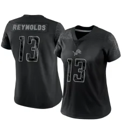 Women's Craig Reynolds Detroit Lions No.13 Limited Reflective Jersey - Black