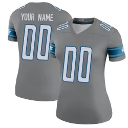 Women's Custom Detroit Lions No.00 Legend Color Rush Steel Jersey