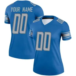 Women's Custom Detroit Lions No.00 Legend Jersey - Blue