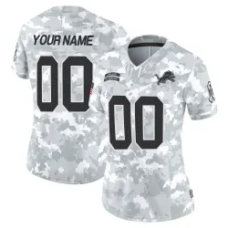 Women's Custom Detroit Lions No.00 Limited 2024 Salute to Service Jersey - Arctic Camo