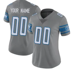 Women's Custom Detroit Lions No.00 Limited Color Rush Steel Jersey