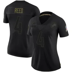 Women's D.J. Reed Detroit Lions No.4 Limited 2020 Salute To Service Jersey - Black