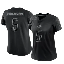 Women's David Montgomery Detroit Lions No.5 Limited Reflective Jersey - Black