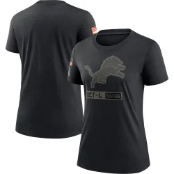 Women's Detroit Lions No. 2020 Salute To Service Performance T-Shirt - Black