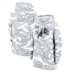 Women's Detroit Lions No. 2024 Salute To Service Club Fleece Pullover Hoodie - Arctic Camo