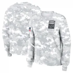 Women's Detroit Lions No. 2024 Salute To Service Long Sleeve T-Shirt - Arctic Camo