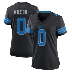 Women's Divaad Wilson Detroit Lions No.0 Game Alternate 2nd Jersey - Black