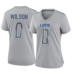 Women's Divaad Wilson Detroit Lions No.0 Game Atmosphere Fashion Jersey - Gray