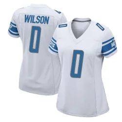 Women's Divaad Wilson Detroit Lions No.0 Game Jersey - White