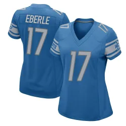 Women's Dominik Eberle Detroit Lions No.17 Game Team Color Jersey - Blue