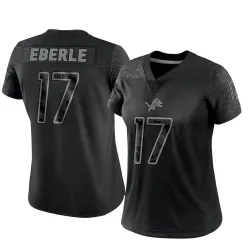Women's Dominik Eberle Detroit Lions No.17 Limited Reflective Jersey - Black