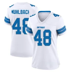 Women's Don Muhlbach Detroit Lions No.48 Game 2nd Jersey - White