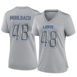 Women's Don Muhlbach Detroit Lions No.48 Game Atmosphere Fashion Jersey - Gray