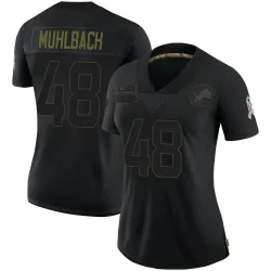 Women's Don Muhlbach Detroit Lions No.48 Limited 2020 Salute To Service Jersey - Black