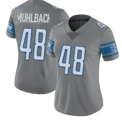 Women's Don Muhlbach Detroit Lions No.48 Limited Color Rush Steel Jersey