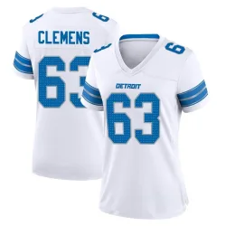 Women's Duke Clemens Detroit Lions No.63 Game 2nd Jersey - White