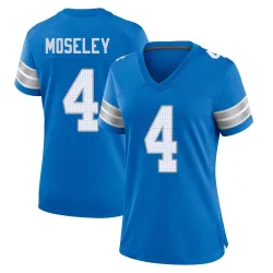 Women's Emmanuel Moseley Detroit Lions No.4 Game 2nd Jersey - Blue