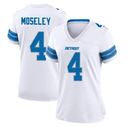 Women's Emmanuel Moseley Detroit Lions No.4 Game 2nd Jersey - White
