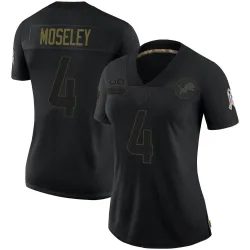 Women's Emmanuel Moseley Detroit Lions No.4 Limited 2020 Salute To Service Jersey - Black
