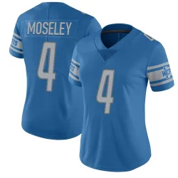Women's Emmanuel Moseley Detroit Lions No.4 Limited Team Color Vapor Untouchable Jersey - Blue