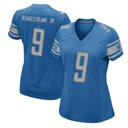 Women's Ennis Rakestraw Jr. Detroit Lions No.9 Game Team Color Jersey - Blue