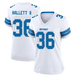 Women's Erick Hallett II Detroit Lions No.36 Game 2nd Jersey - White