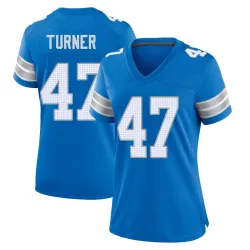 Women's Ezekiel Turner Detroit Lions No.47 Game 2nd Jersey - Blue
