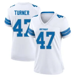 Women's Ezekiel Turner Detroit Lions No.47 Game 2nd Jersey - White
