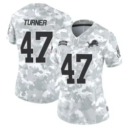 Women's Ezekiel Turner Detroit Lions No.47 Limited 2024 Salute to Service Jersey - Arctic Camo