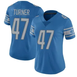 Women's Ezekiel Turner Detroit Lions No.47 Limited Team Color Vapor Untouchable Jersey - Blue
