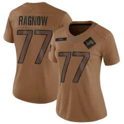 Women's Frank Ragnow Detroit Lions No.77 Limited 2023 Salute To Service Jersey - Brown