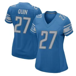 Women's Glover Quin Detroit Lions No.27 Game Team Color Jersey - Blue