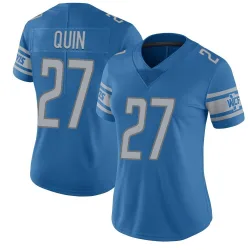 Women's Glover Quin Detroit Lions No.27 Limited Team Color Vapor Untouchable Jersey - Blue