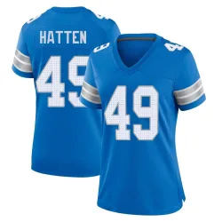 Women's Hogan Hatten Detroit Lions No.49 Game 2nd Jersey - Blue