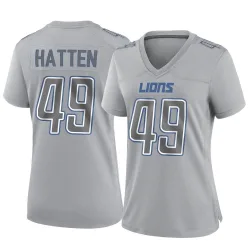 Women's Hogan Hatten Detroit Lions No.49 Game Atmosphere Fashion Jersey - Gray