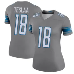 Women's Isaac TeSlaa Detroit Lions No.18 Legend Color Rush Steel Jersey