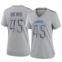 Women's Isaac Ukwu Detroit Lions No.45 Game Atmosphere Fashion Jersey - Gray