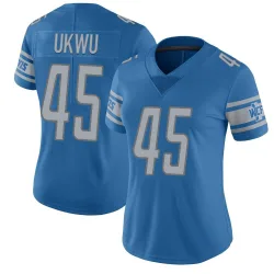 Women's Isaac Ukwu Detroit Lions No.45 Limited Team Color Vapor Untouchable Jersey - Blue