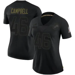 Women's Jack Campbell Detroit Lions No.46 Limited 2020 Salute To Service Jersey - Black