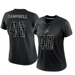 Women's Jack Campbell Detroit Lions No.46 Limited Reflective Jersey - Black