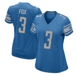 Women's Jack Fox Detroit Lions No.3 Game Team Color Jersey - Blue