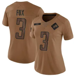 Women's Jack Fox Detroit Lions No.3 Limited 2023 Salute To Service Jersey - Brown