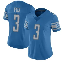 Women's Jack Fox Detroit Lions No.3 Limited Team Color Vapor Untouchable Jersey - Blue