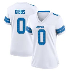 Women's Jahmyr Gibbs Detroit Lions No.0 Game 2nd Jersey - White