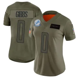 Women's Jahmyr Gibbs Detroit Lions No.0 Limited 2019 Salute to Service Jersey - Camo